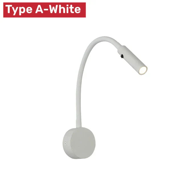 DecorBites™ LED Reading Wall Lamp 3W Flexible Hose Sconce for Bedroom Study & Book Light