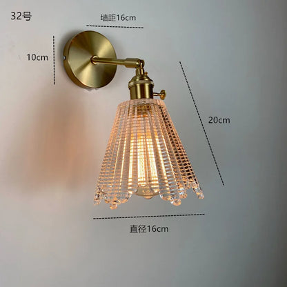 DecorBites™ Clear Glass LED Wall Sconce | Modern Copper Bathroom Mirror Stair Light