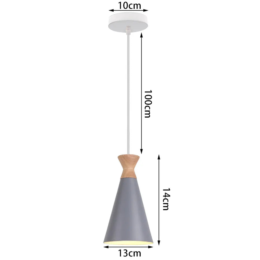 DecorBites™ Industrial Gray Pendant Light with LED for Living Room, Foyer - Modern Luminaire