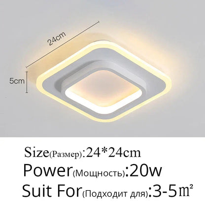 DecorBites™ LED Ceiling Lights for Bedroom Kitchen Modern Round Square Lighting Fixtures