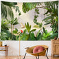 Decobites Botanical Palm Leaf Green Tapestry | Tropical Rainforest Plant Wall Hanging