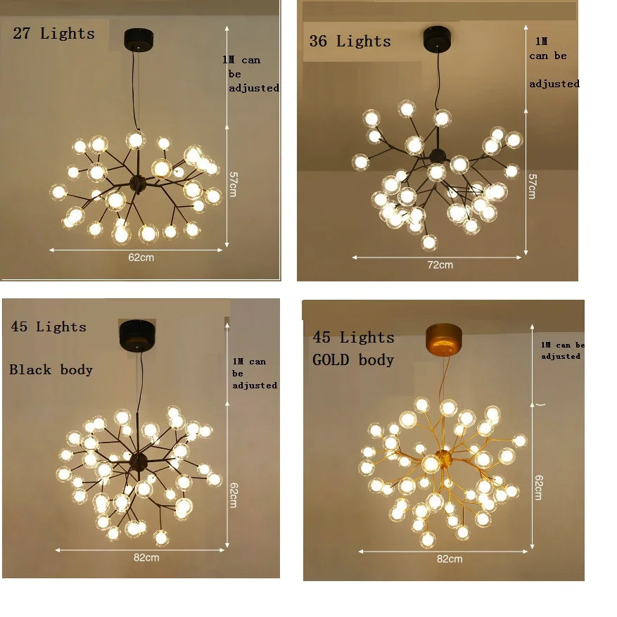 Decorbites™ LED Glühwürmchen-Sputnik-Kronleuchter: Stilvolle Baumast-Deckenleuchte
