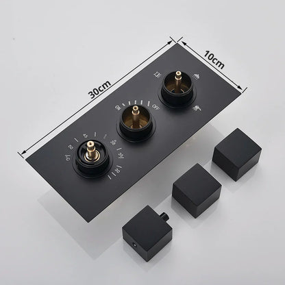 صنبور دش مطري منظم للحرارة باللون الأسود من DecorBites™ مع دش يدوي