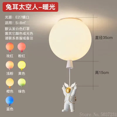 DecorBites™ Kids Space Balloon LED Ceiling Lamp - Creative Nordic Cartoon Decor