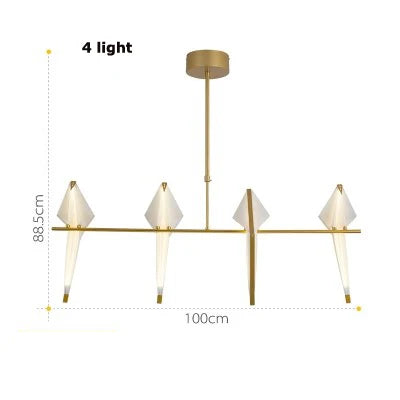 DecorBites™ Love Bird Chandelier Lighting - White Gold Designer Lustre for Dining Room