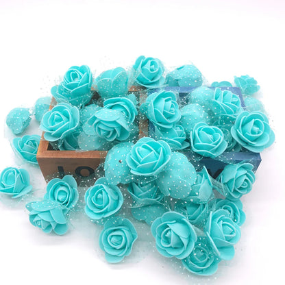 DecorBites™ Handmade Foam Rose Flower Heads | 100Pcs Wedding Craft Decoration