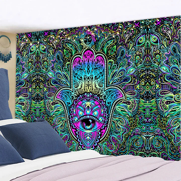 Decobites Psychedelic Sun Eyes Tapestry Wall Hanging for Colorful Living Room Decor