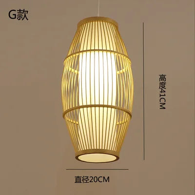 DecorBites™ Japanese Bamboo Chandelier Lights for Bedroom Living Room Tea Room Zen Lamps