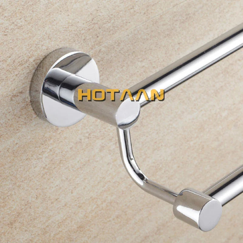 DecorBites™ Double Towel Bar 60cm - Chrome Finish Stainless Steel Bathroom Accessory