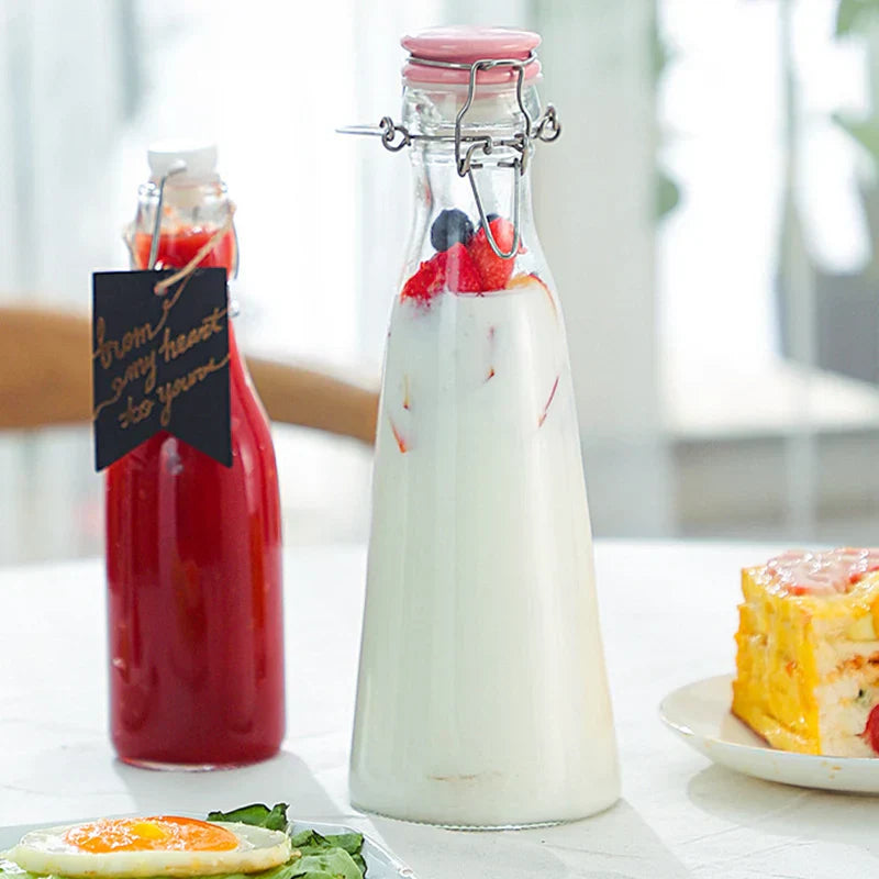 DecorBites™ Glass Storage Bottle for Wine, Jam, Honey, Lemon & More