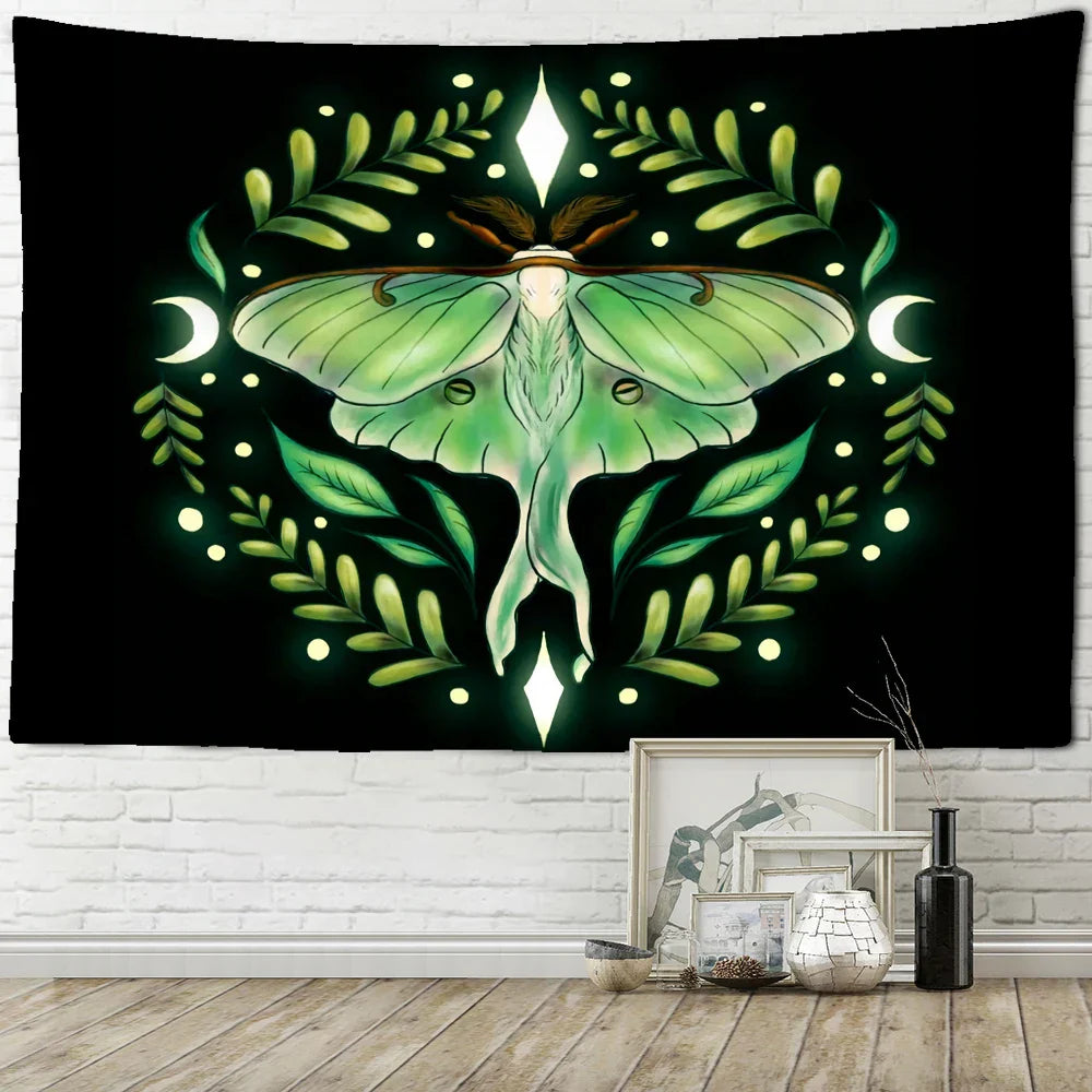 Decobites Psychedelic Butterfly Tapestry Wall Mount Moon Hippie Decor