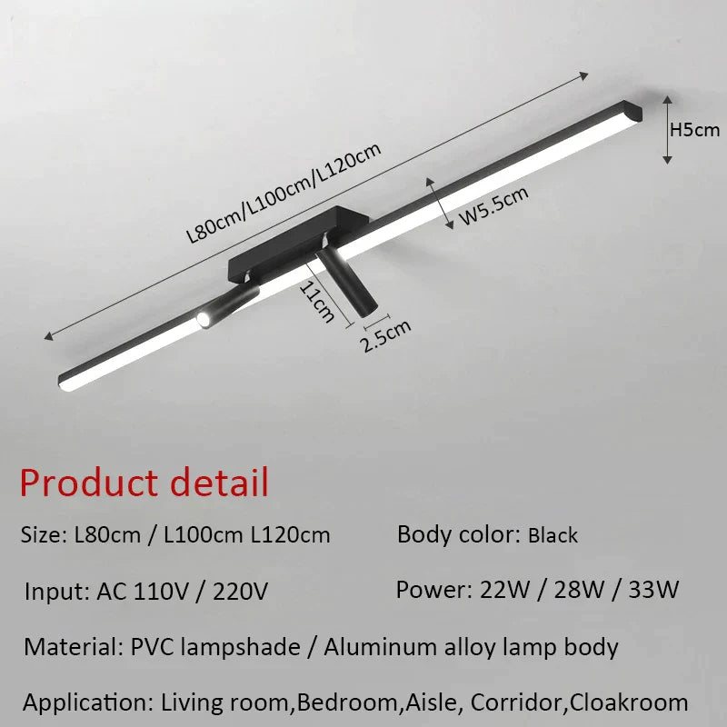 ديكوربايتس™ مصباح سقف على شكل نجمة سوداء لغرفة المعيشة والمطبخ وغرفة النوم - 80/100/120 سم