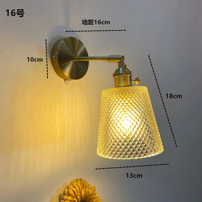 DecorBites™ Clear Glass LED Wall Sconce | Modern Copper Bathroom Mirror Stair Light