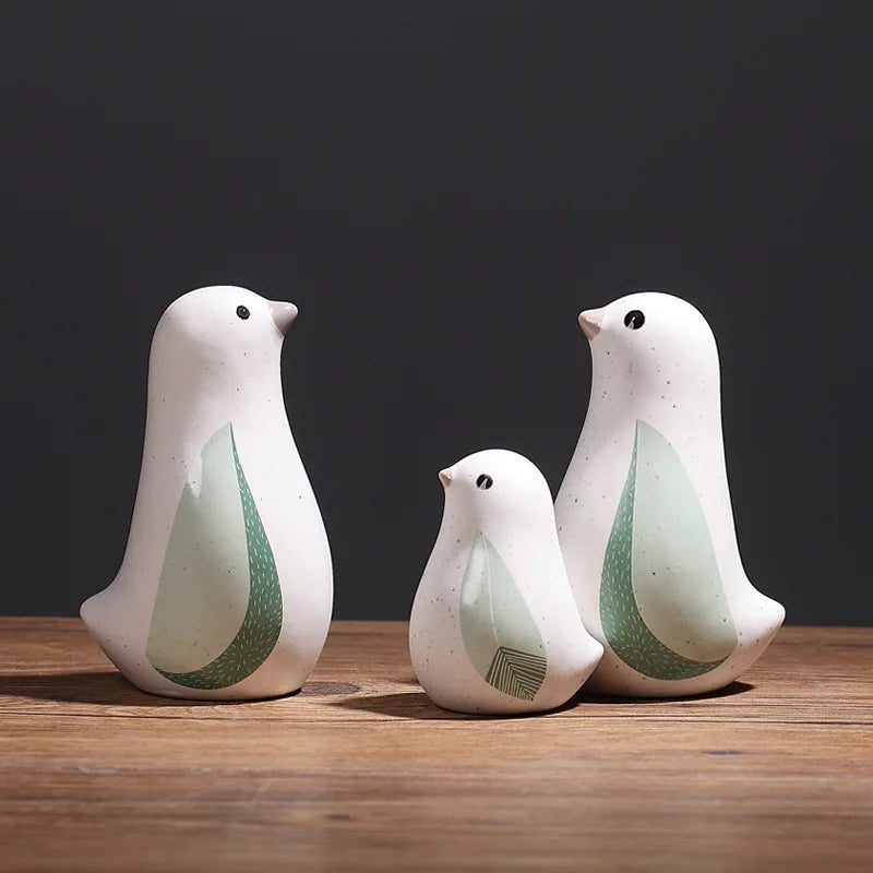 DecorBites™ Chinese Bird Figurines: Modern Ceramic Sculptures for Home Decor & Wedding Gifts