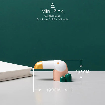 DecorBites™ Bird Figurine: Modern Resin Toucan Statue for Home Office Decor & Phone Holder