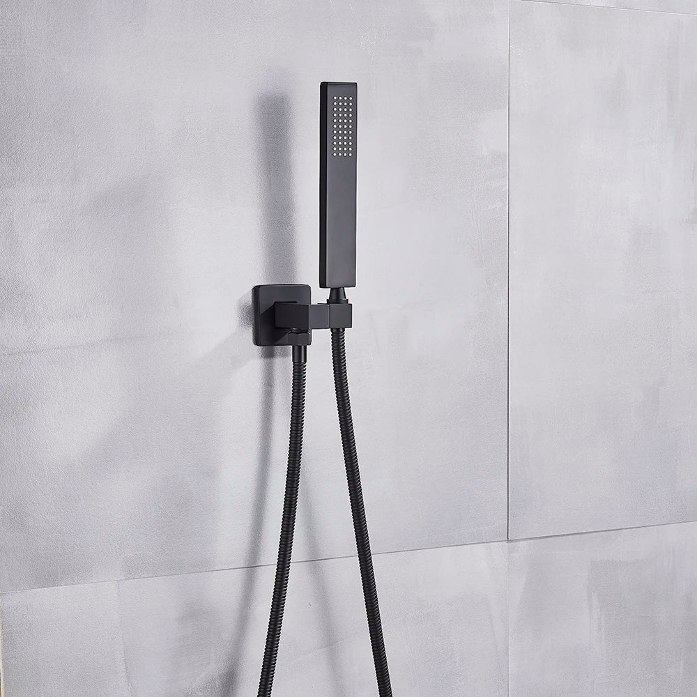 DecorBites™ Black ABS Handshower Head with 150cm Stainless Hose - Wall Mounted Faucet Accessory