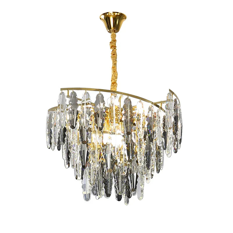 DecorBites™ Art Deco LED Crystal Chandelier Lighting for Foyer