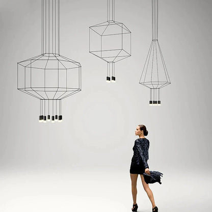 Lámpara colgante LED DecorBites™ de hierro forjado industrial - Lámpara de pared minimalista negra