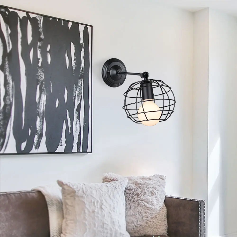 DecorBites™ Industrial Loft LED Cage Wall Light Sconce - Modern Home Lighting Fixture