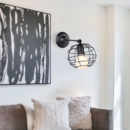 DecorBites™ Industrial Loft LED Cage Wall Light Sconce - Modern Home Lighting Fixture