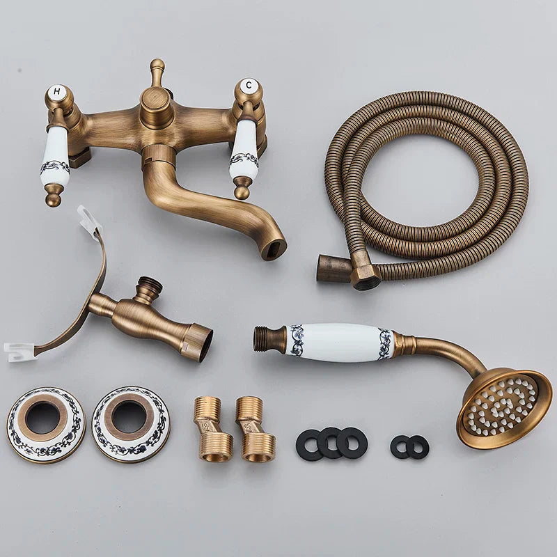 DecorBites™ Dual Handle Luxury Bathtub Faucet with Handheld Shower Mixer