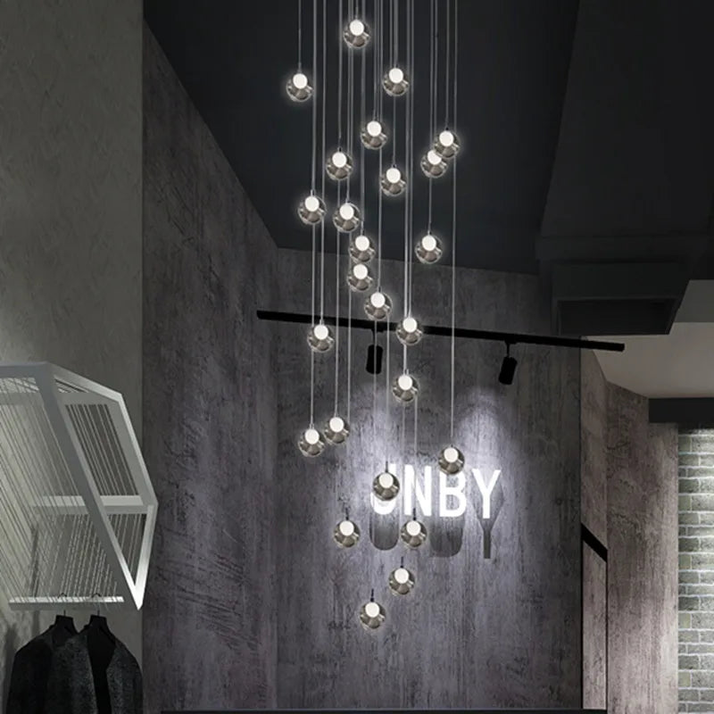 DecorBites™ Bubble LED Chandelier: Modern Art Glass Ball Lighting for Home, Hotel, Hallway