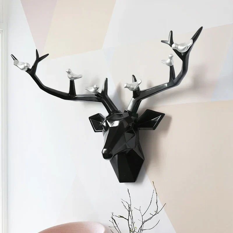 DecorBites™ Deer Head Wall Decor Sculpture | Modern Abstract Animal Statue for Home Decor