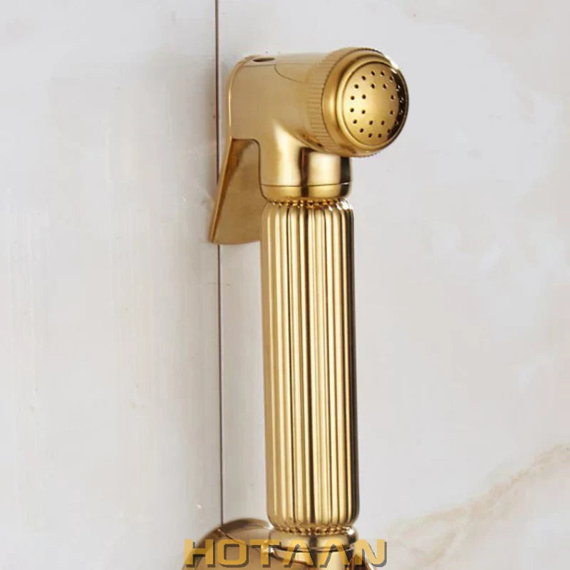 DecorBites™ Gold Bidet Faucet: Hygienic Muslim Shower Sprayer for Clean Toilet Experience
