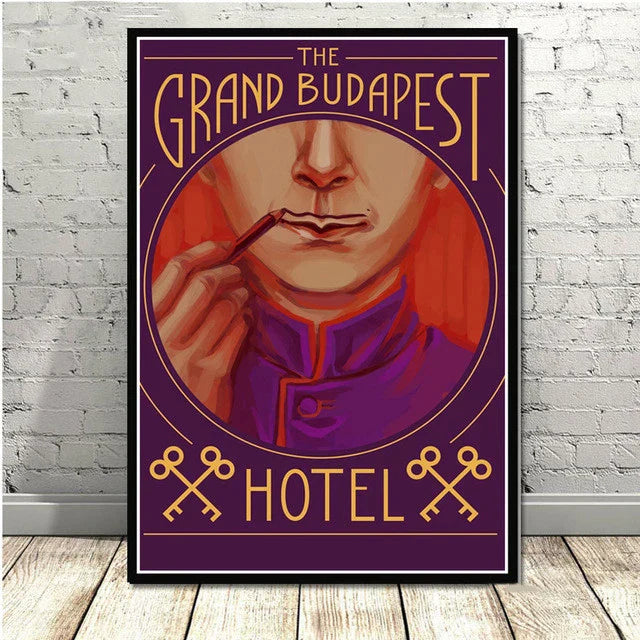 Póster minimalista de pared DecorBites™ del Gran Hotel Budapest para una decoración elegante del hogar