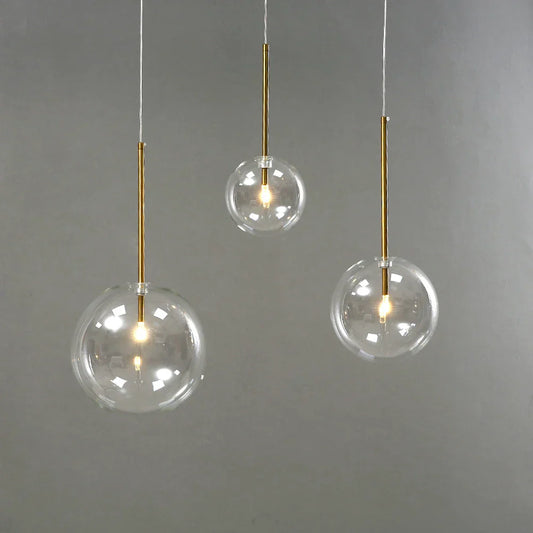 DecorBites™ Gold Glass Ball Pendant Lights for Dining Room and Kitchen