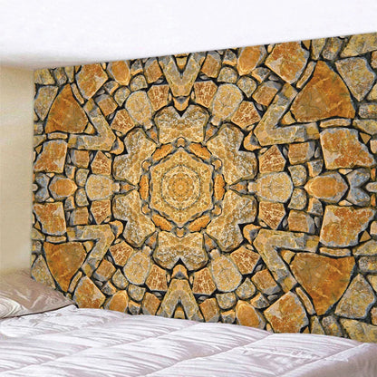 DecorBites™ Brick Wall Texture Bohemian Mandala Wall Hanging Tapestry for Home Decor