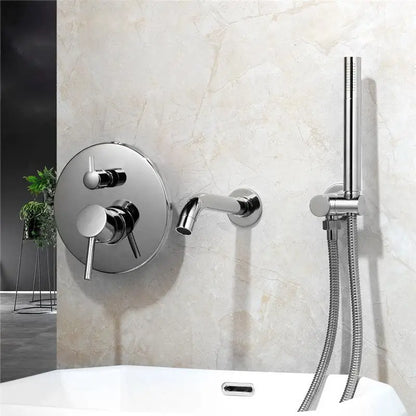 DecorBites™ Brush Gold Bathroom Shower Tub Faucet Wall Mount Golden Plated Mixer Tap