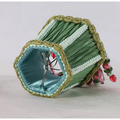 DecorBites™ Bohemia Style Emerald Green Cloth Lampshade with Tassels