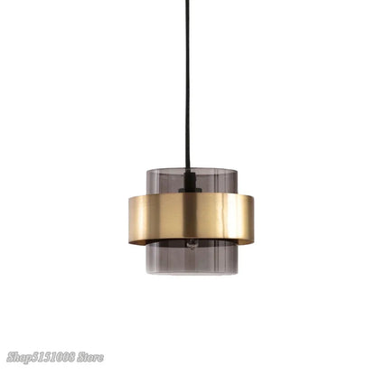 DecorBites™ Gold Glass LED Pendant Lights: Modern Nordic Cylindrical Design for Home Decor Fixtures