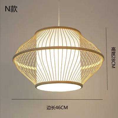 DecorBites™ Japanese Bamboo Chandelier Lights for Bedroom Living Room Tea Room Zen Lamps
