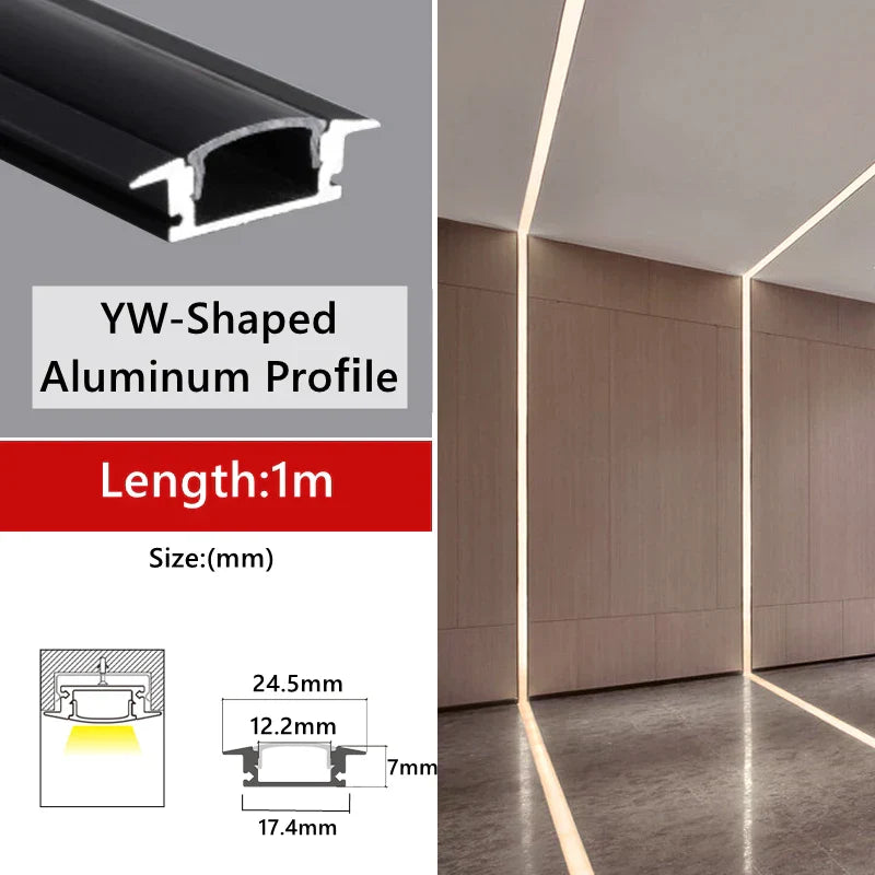 DecorBites™ 1M Frameless Embedded LED Aluminum Profile for Linear Strip Lights