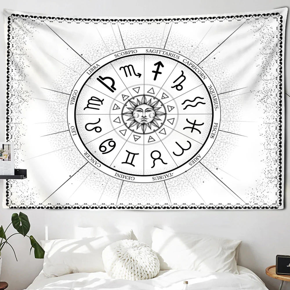 Decobites Sun and Moon Mandala Tapestry - Hippie Dorm Decor Rug