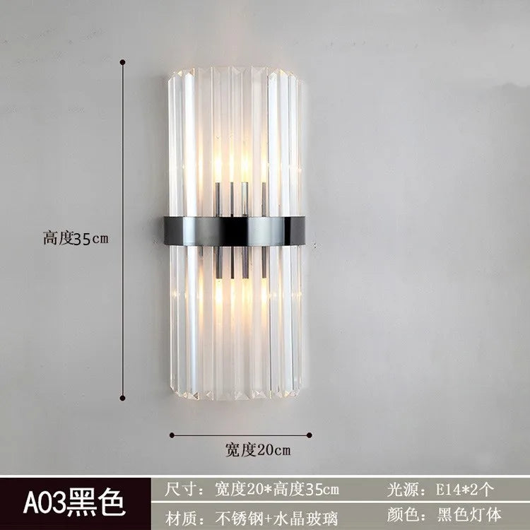 DecorBites™ Crystal Golden Wall Lamp: Luxury American Country Style Light Fixtures