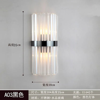 DecorBites™ Crystal Golden Wall Lamp: Luxury American Country Style Light Fixtures