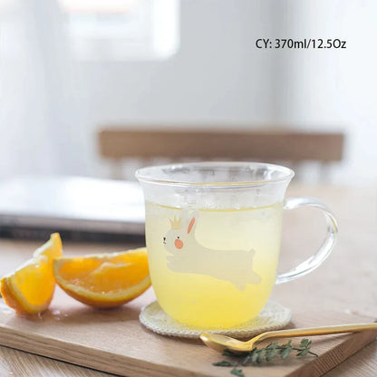 DecorBites™ Glass Coffee Mug 320ml Cute Squirrel Tea Cup Heat Resistant Beer Mug