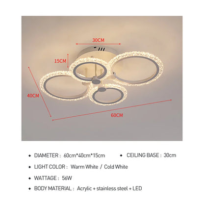 ديكوربايتس™ مصابيح سقف أكريليك، ثريا عصرية، مصابيح LED، ديكور غرفة الطعام والمعيشة وغرفة النوم
