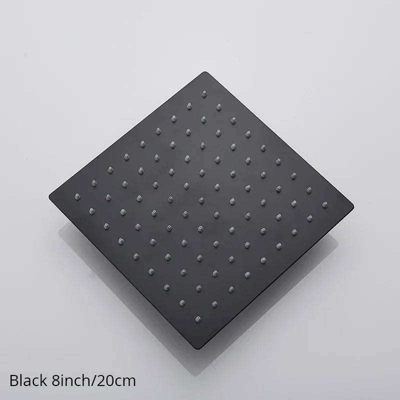 DecorBites™ 12-Inch Stainless Steel Square Rainfall Shower Head - Chrome Luxury Bathroom Fixture