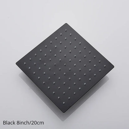 DecorBites™ 12-Inch Stainless Steel Square Rainfall Shower Head - Chrome Luxury Bathroom Fixture