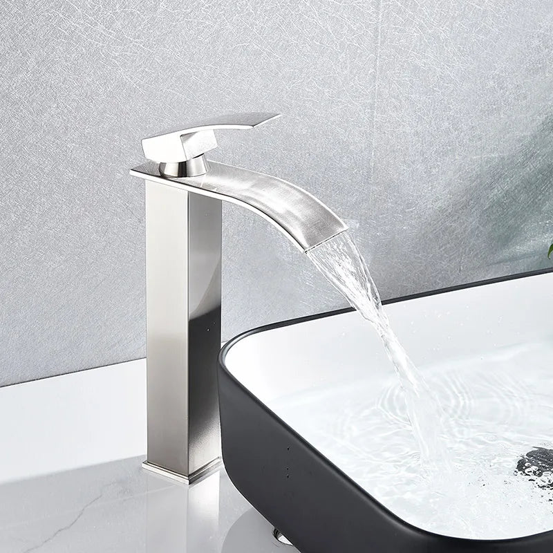 DecorBites™ Gold Basin Faucet Single Level Mixer Tap Hot Cold Water Bathroom Sink Tap