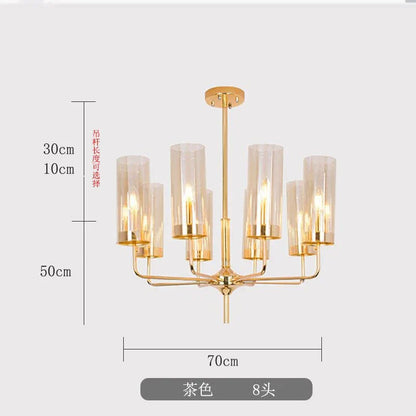 DecorBites™ Glass Chandelier: Luxury Nordic LED Hanging Lamp for Living Room, Dining Room, Bedroom