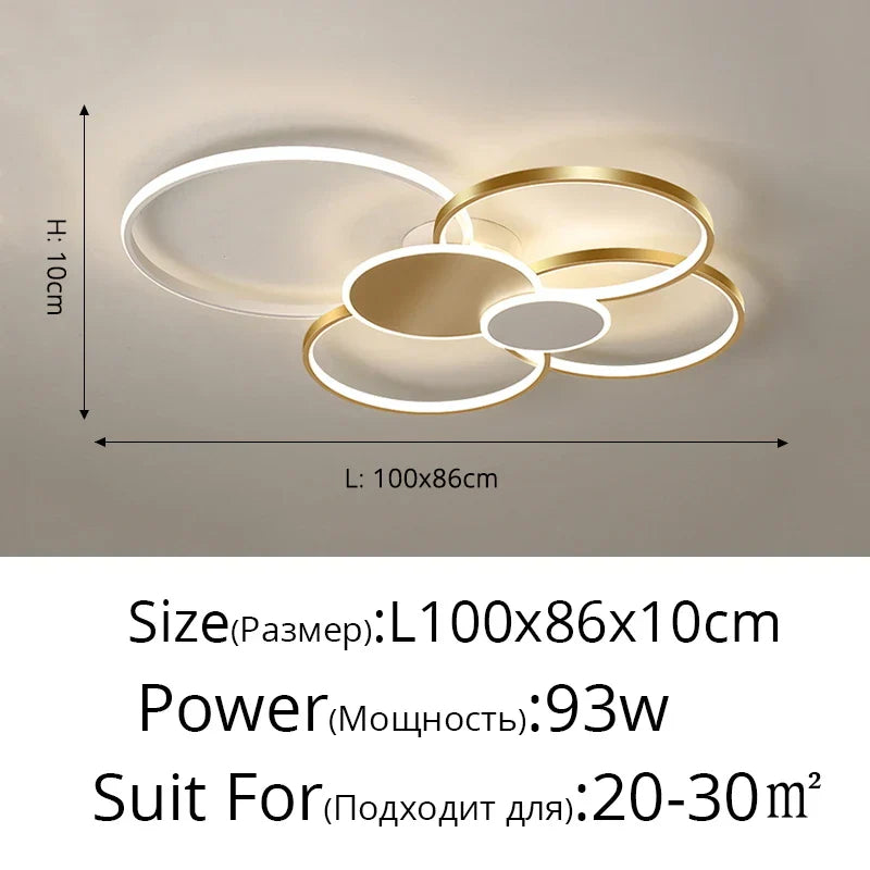 Decorbites™ Lámpara de techo LED de araña para sala de estar, dormitorio, comedor, accesorios de iluminación interior para salón