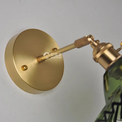 DecorBites™ Japanese Copper Glass Wall Lights Modern LED Sconce for Bedroom Stair Mirror