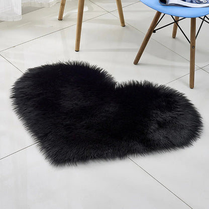 Heart Shaped Faux Fur Rug 30x40cm