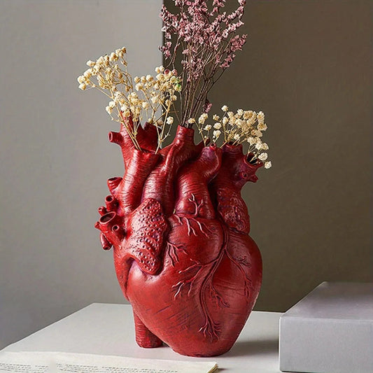 Heart-Shaped Resin Flower Vase