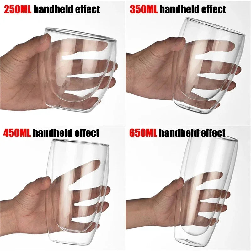 Heat Resistant Double Wall Glass Cup